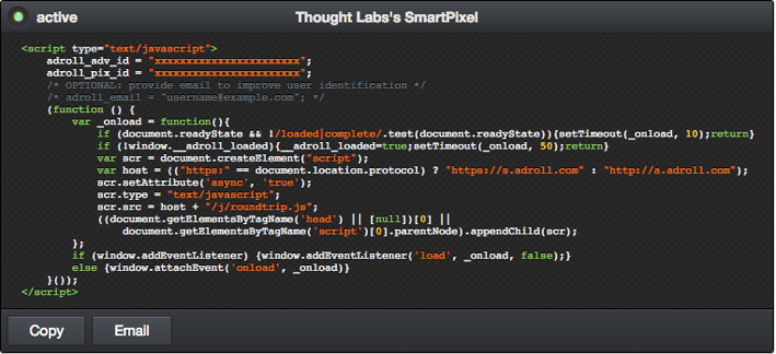 AdRoll SmartPixel Code Snippet