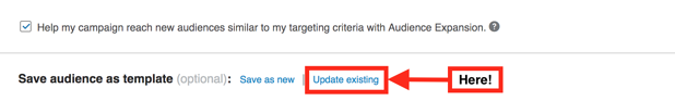 LinkedIn updated existing targeting template link