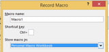 Excel Save Macro Dialog