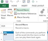 Recording Excel Macro