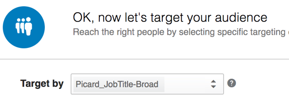 Applying an existing LinkedIn targeting template
